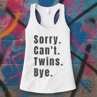 Sorry Can’T Twins Bye Funny Twin Mom Women's Tank Top thumb 3