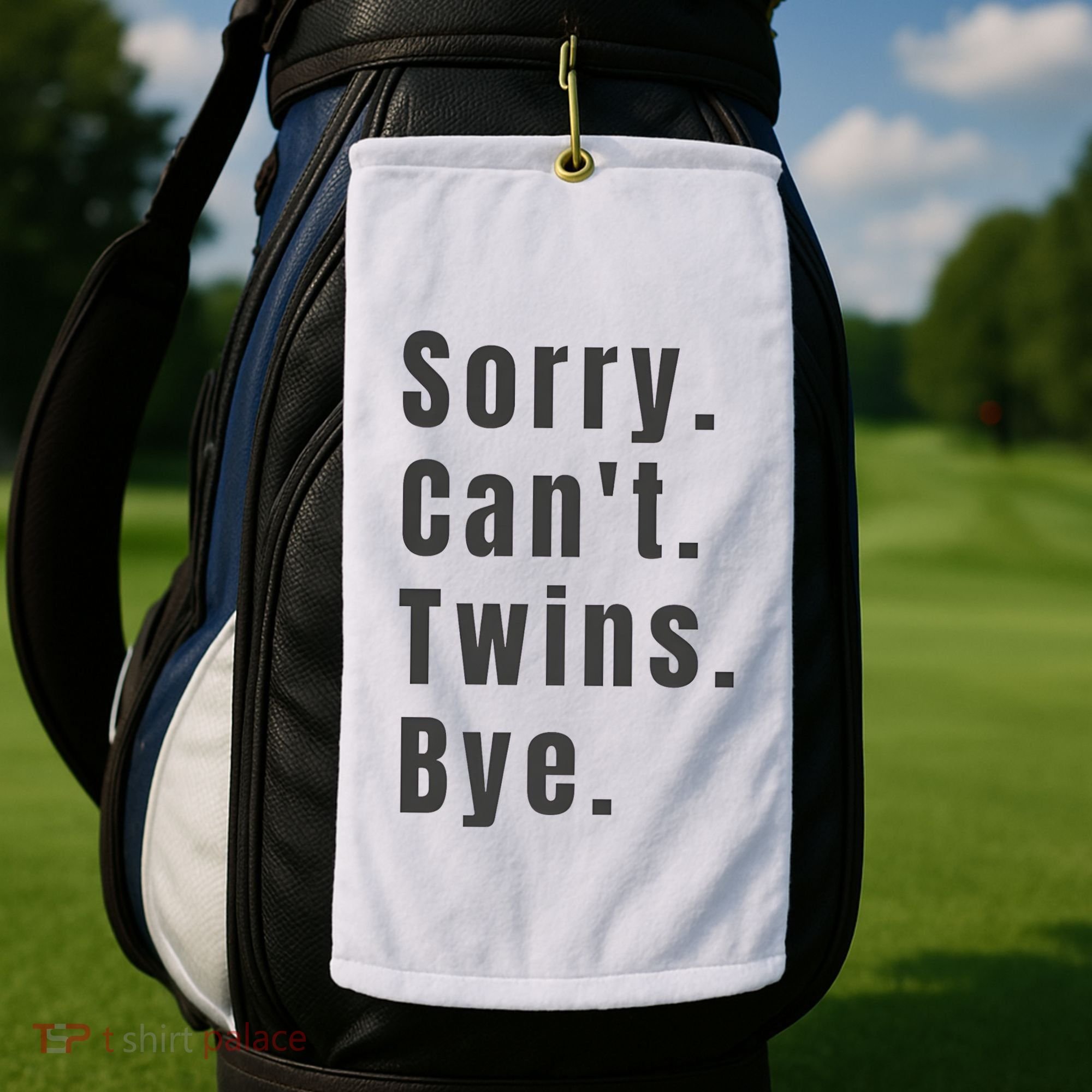 Sorry Can’T Twins Bye Funny Twin Mom Golf Towel