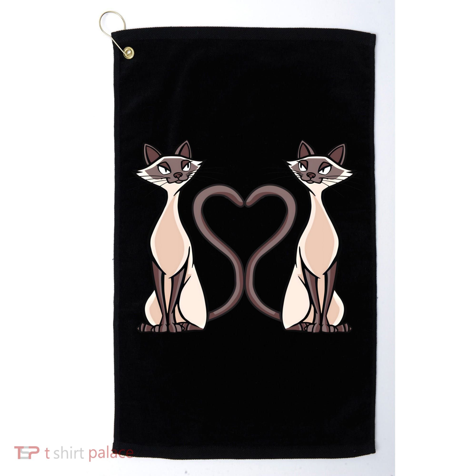 Siamese Cat Twins Gift For Siamese Cat Breed Owner Gift Golf Towel