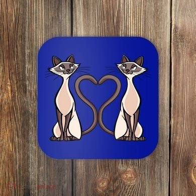 Siamese Cat Twins Gift For Siamese Cat Breed Owner Gift Coaster