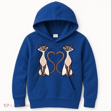 Siamese Cat Twins Gift For Siamese Cat Breed Owner Gift Kids Hoodie