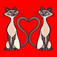 Siamese Cat Twins Gift For Siamese Cat Breed Owner Gift Santa Hat thumb 1