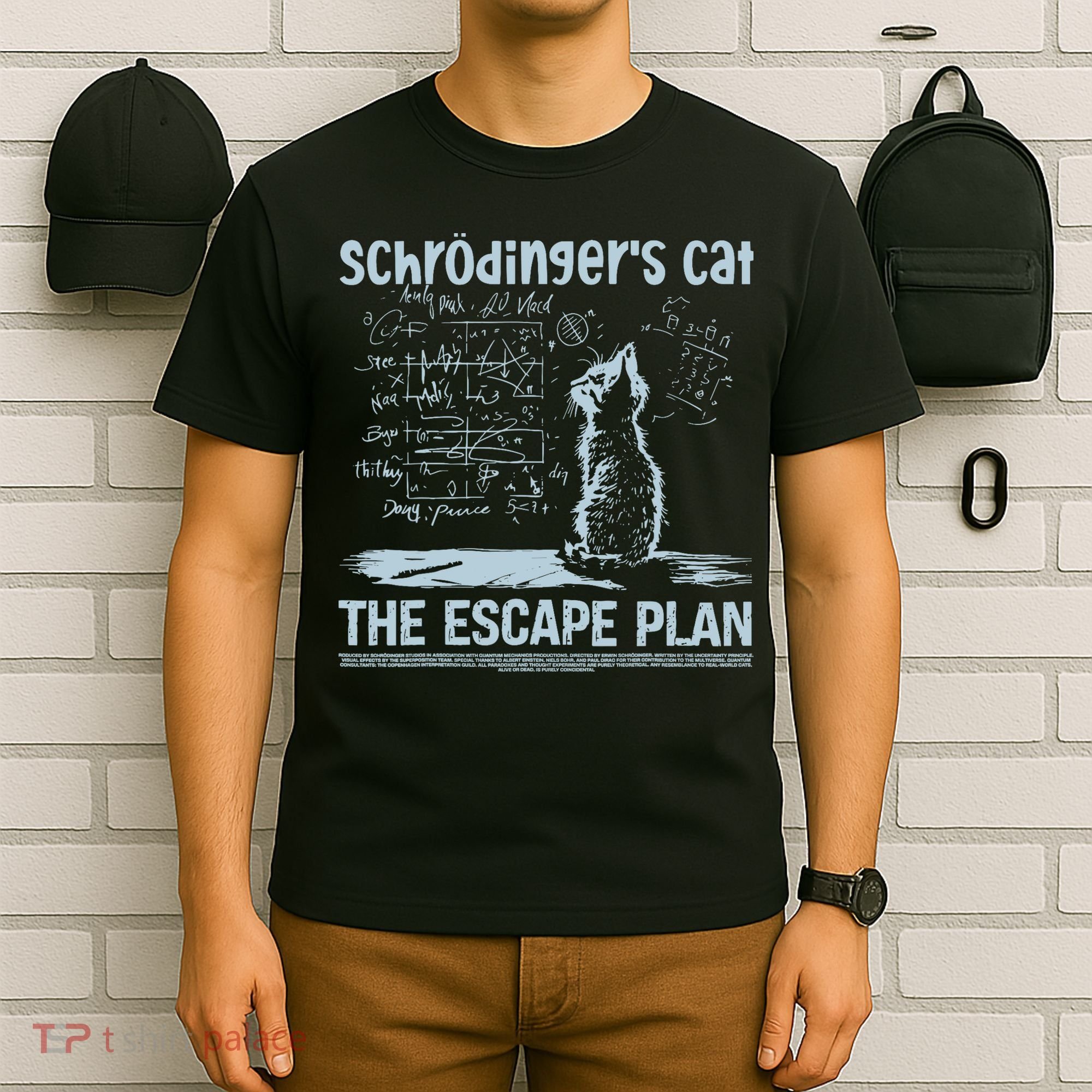 SchröDingers Cat The Escape Plan Funny Science Teacher T-Shirt