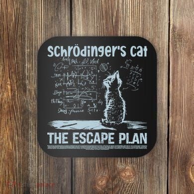 SchröDingers Cat The Escape Plan Funny Science Teacher Coaster
