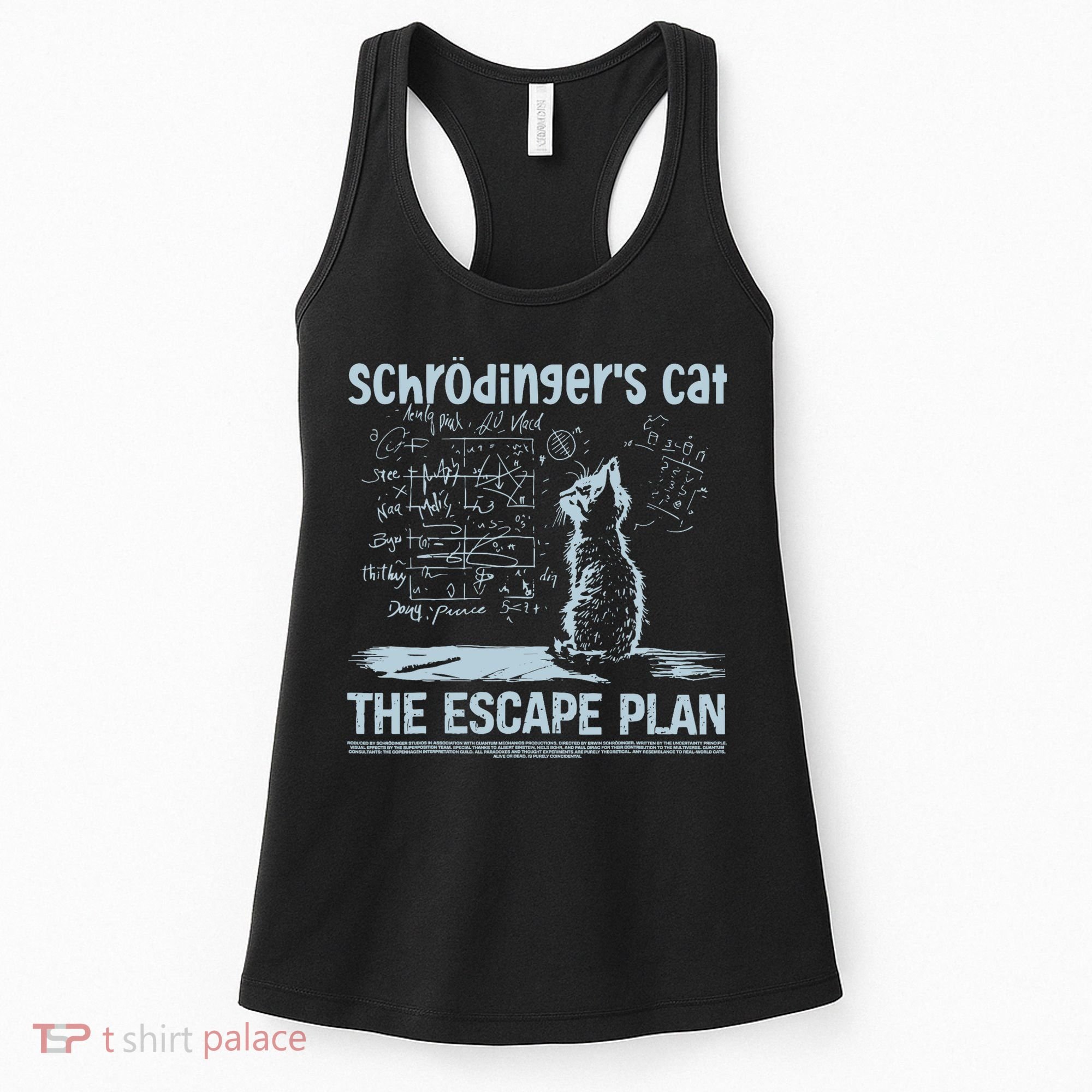 SchröDingers Cat The Escape Plan Funny Science Teacher Women's Tank Top