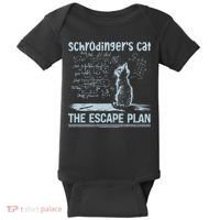 SchröDingers Cat The Escape Plan Funny Science Teacher Baby Bodysuit thumb 0