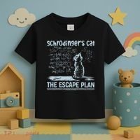SchröDingers Cat The Escape Plan Funny Science Teacher Toddler T-Shirt thumb 3