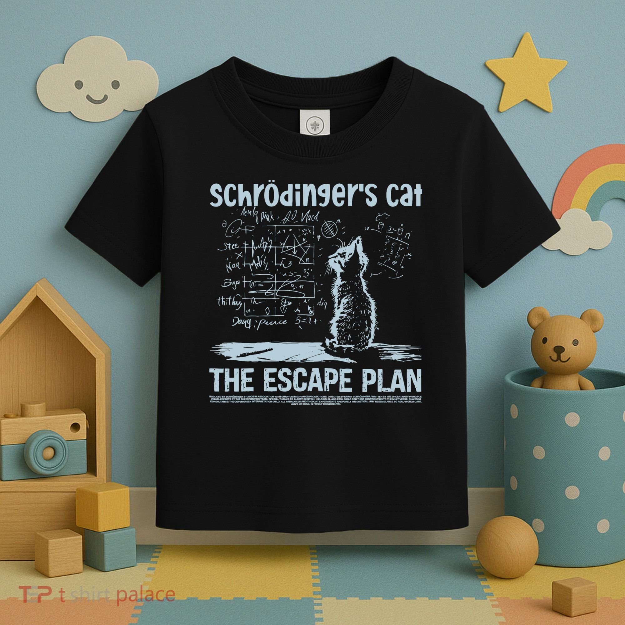 SchröDingers Cat The Escape Plan Funny Science Teacher Toddler T-Shirt