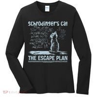 SchröDingers Cat The Escape Plan Funny Science Teacher Women's Long Sleeve Shirt thumb 0