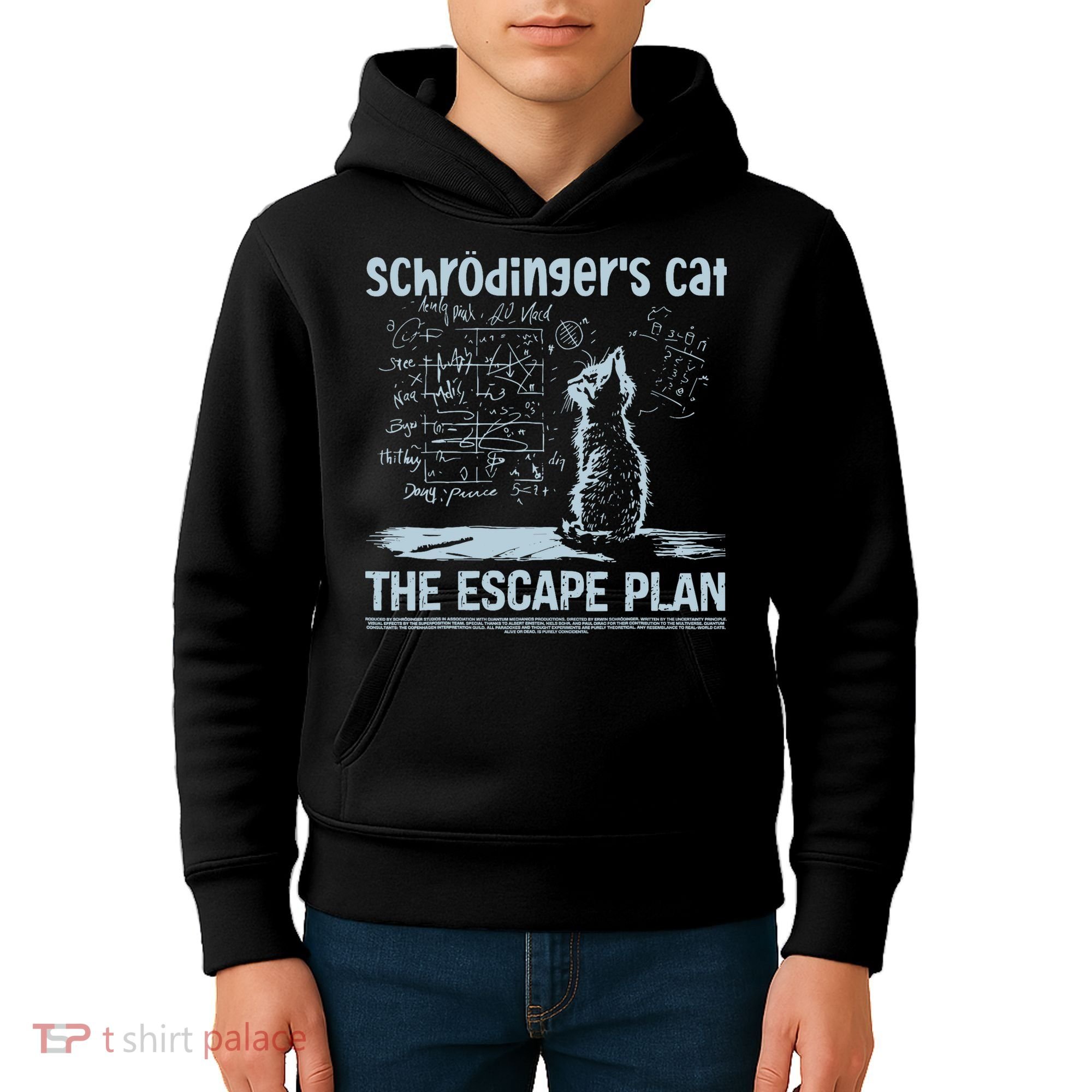 SchröDingers Cat The Escape Plan Funny Science Teacher Kids Hoodie