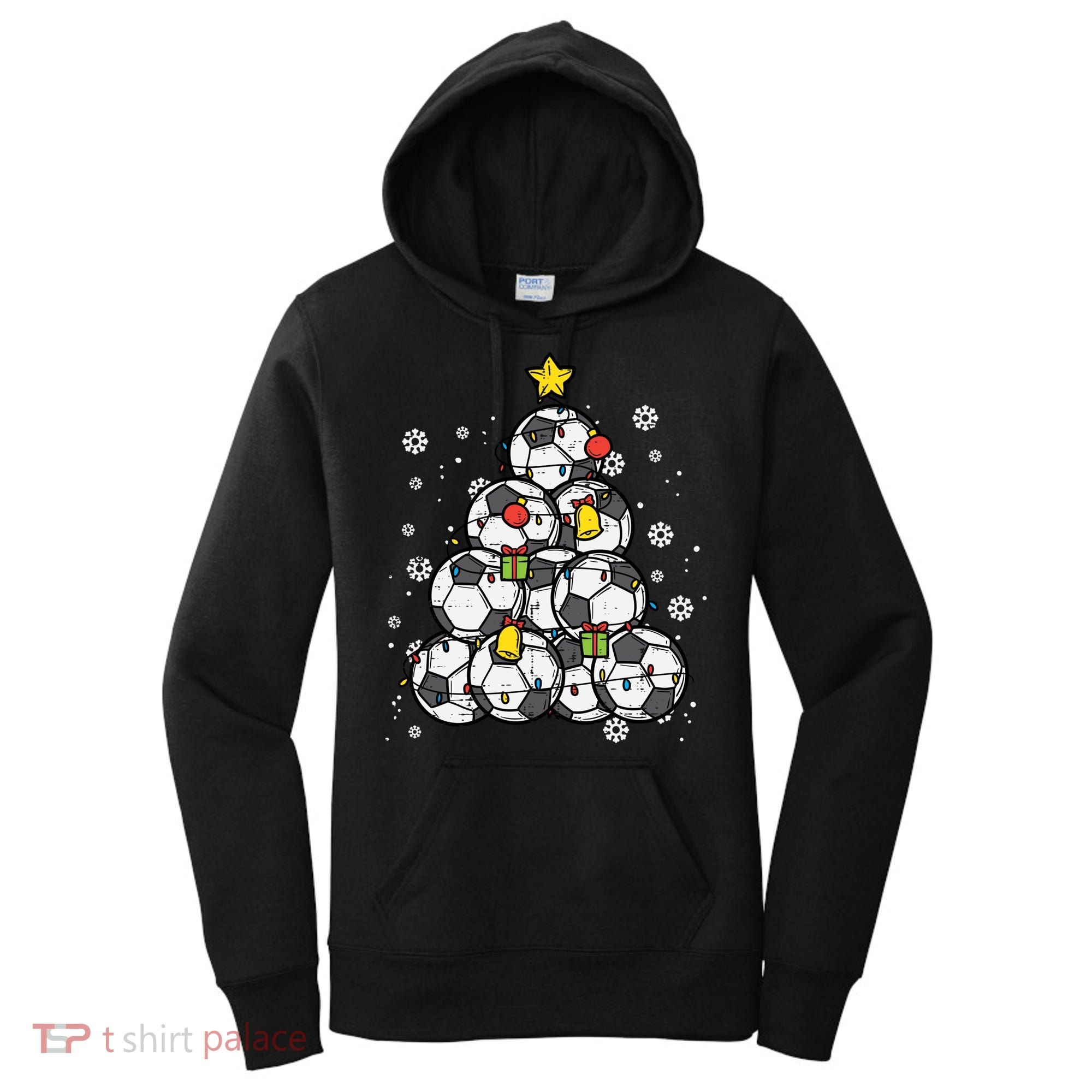 Soccer Christmas Tree Xmas Pajamas Pjs Player Boys Girls Gift Women's Hoodie