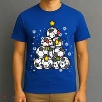 Soccer Christmas Tree Xmas Pajamas Pjs Player Boys Girls Gift T-Shirt thumb 3