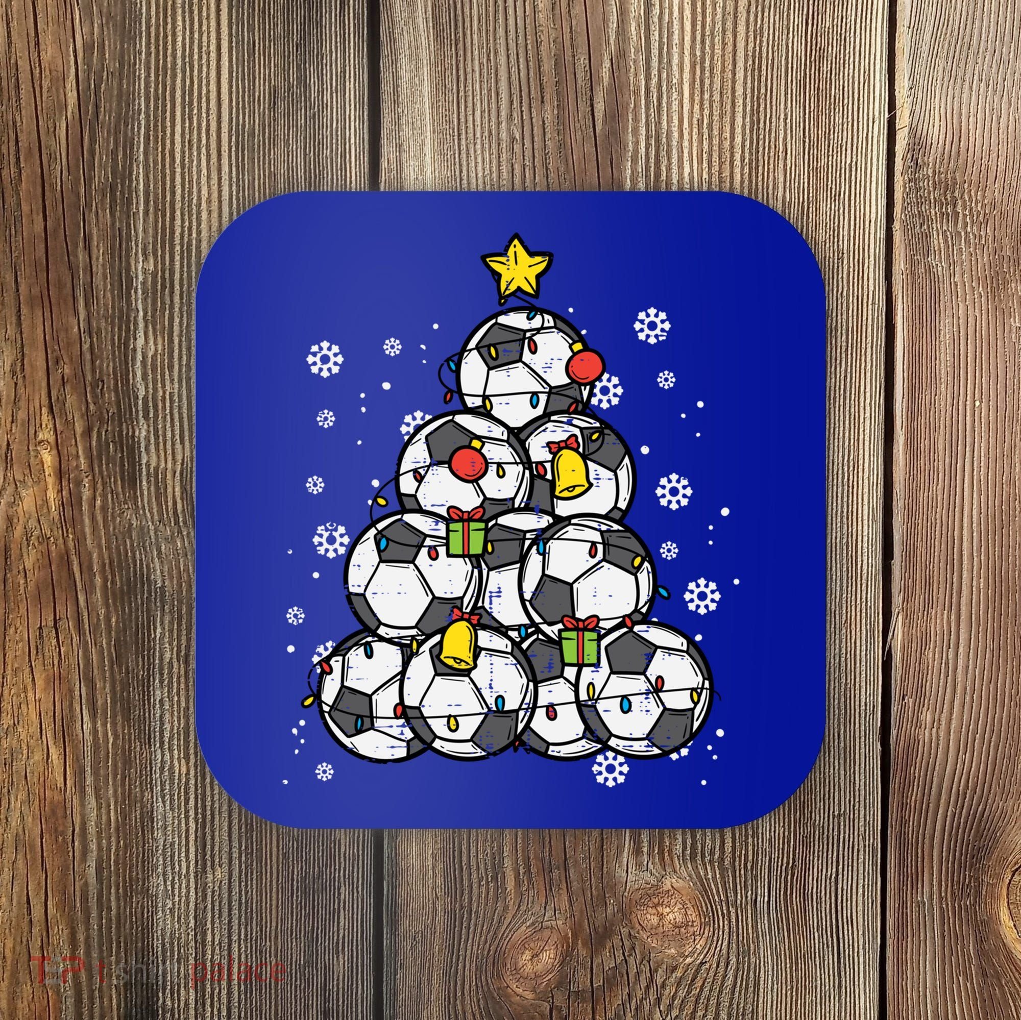 Soccer Christmas Tree Xmas Pajamas Pjs Player Boys Girls Gift Coaster