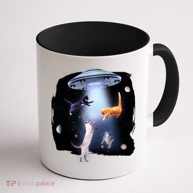 Space Cats UFO Coffee Mug back