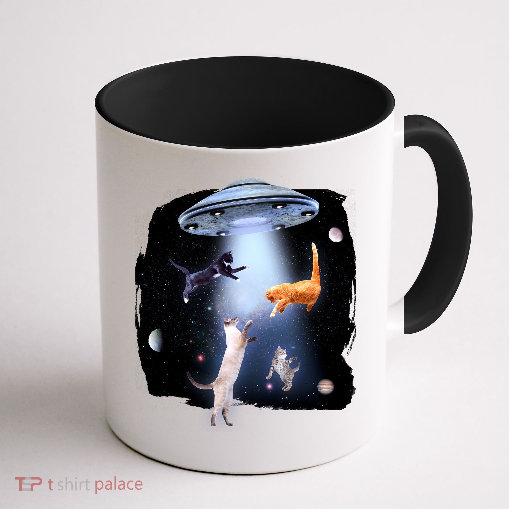 Space Cats UFO Coffee Mug