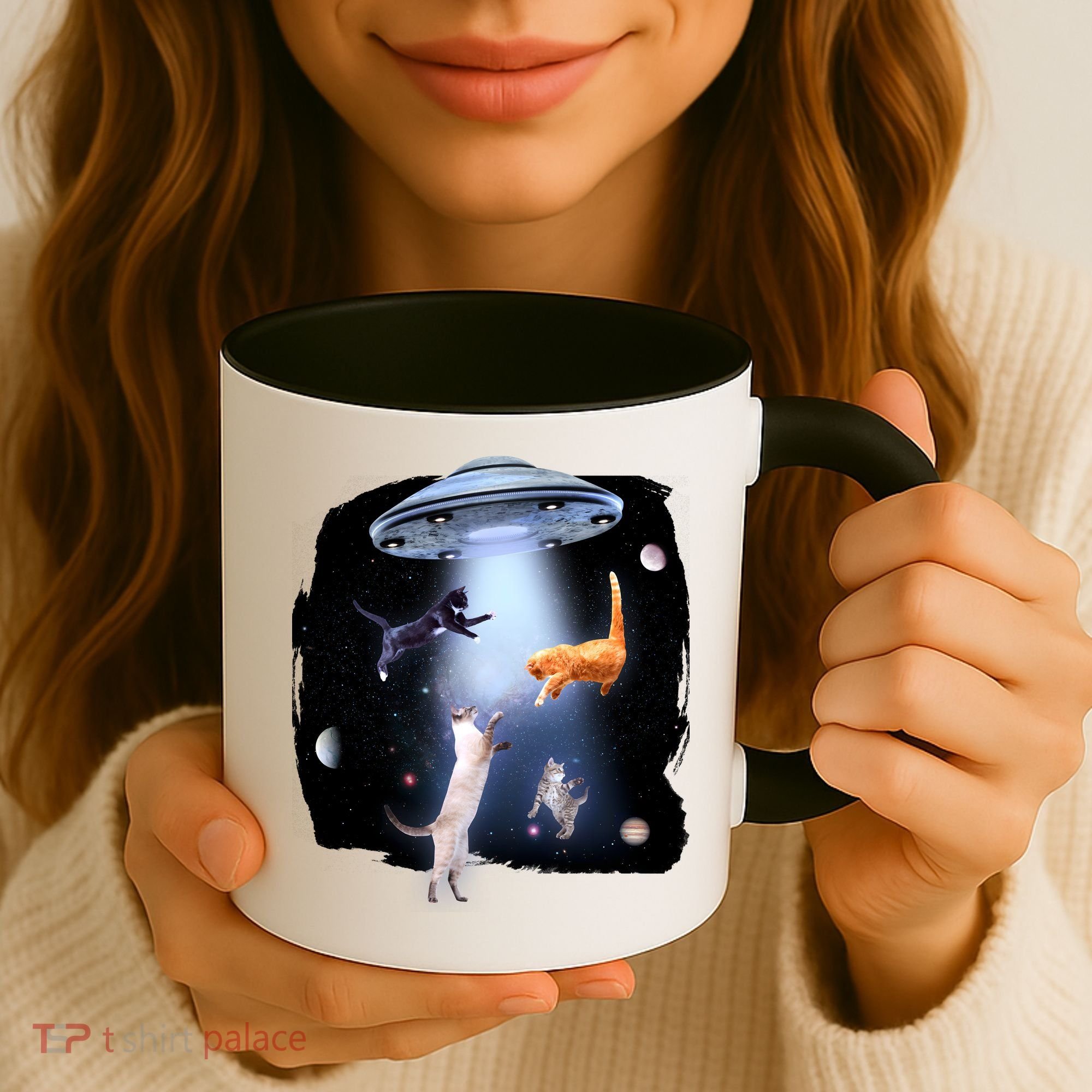 Space Cats UFO Coffee Mug