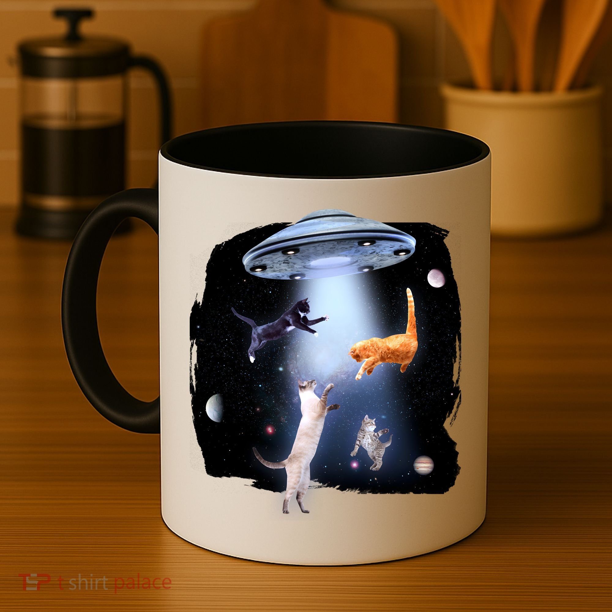 Space Cats UFO Coffee Mug
