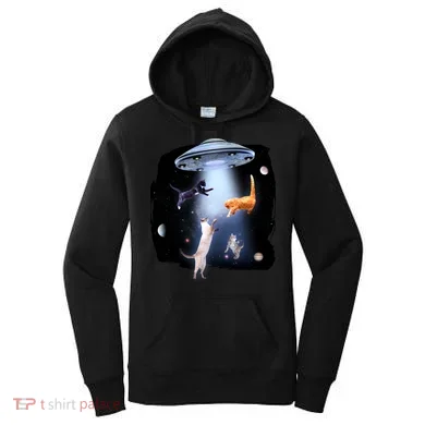Space Cats UFO Women's Hoodie