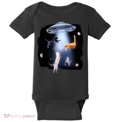 Space Cats UFO Baby Bodysuit