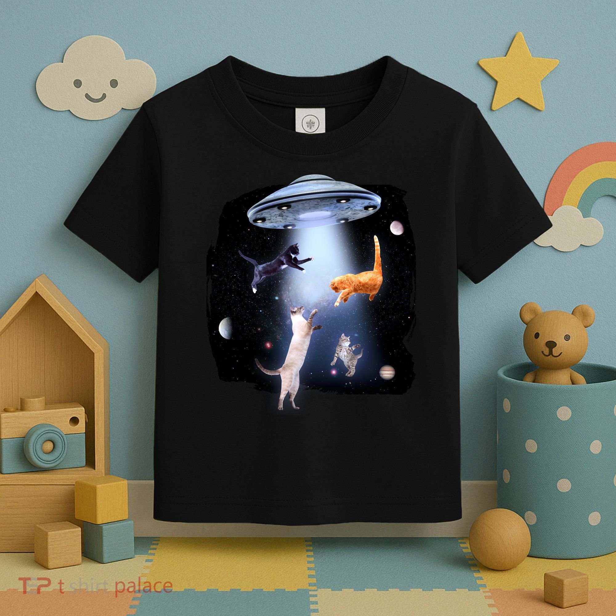 Space Cats UFO Toddler T-Shirt