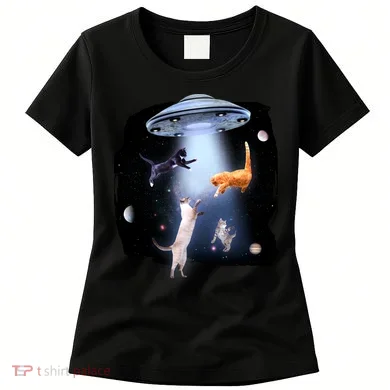 Space Cats UFO Women's T-Shirt