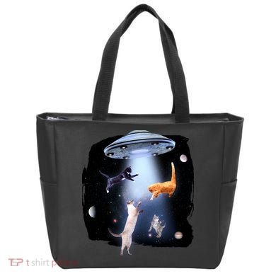 Space Cats UFO Tote Bag
