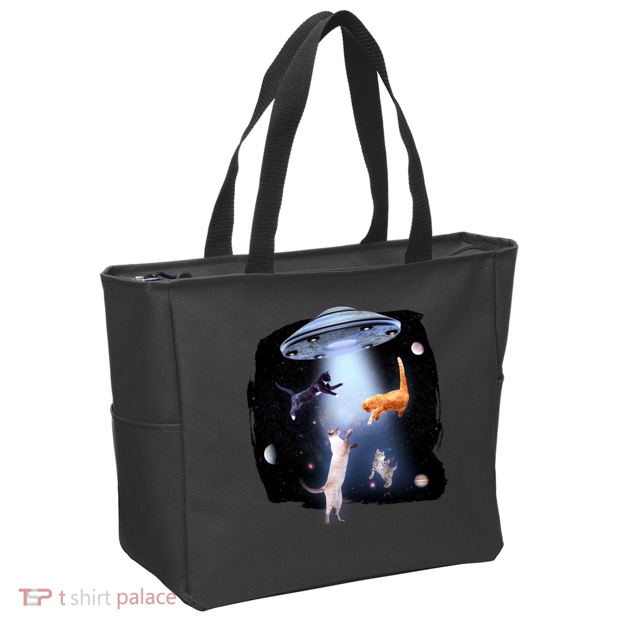 Space Cats UFO Tote Bag