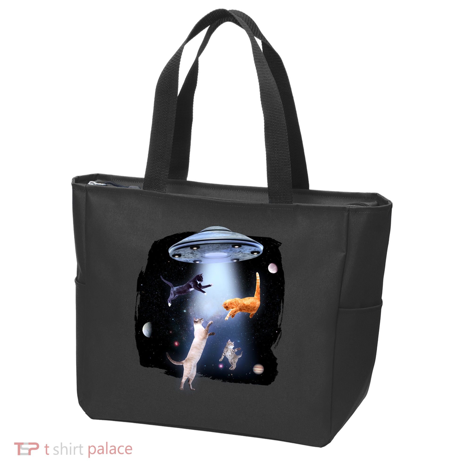 Space Cats UFO Tote Bag