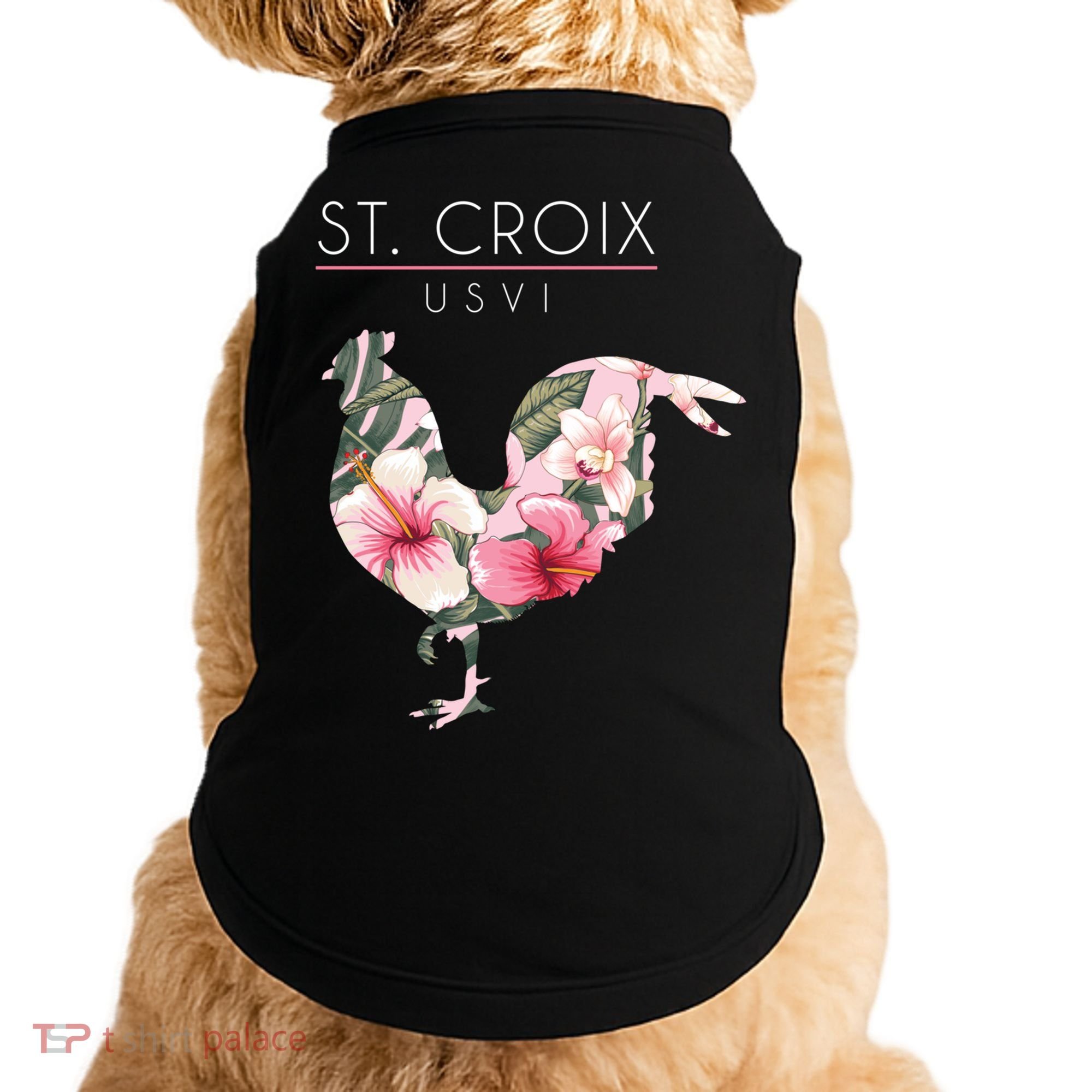 St Croix Usvi Flower Hibiscus Chicken Lover Souvenir Gift Doggie Tank