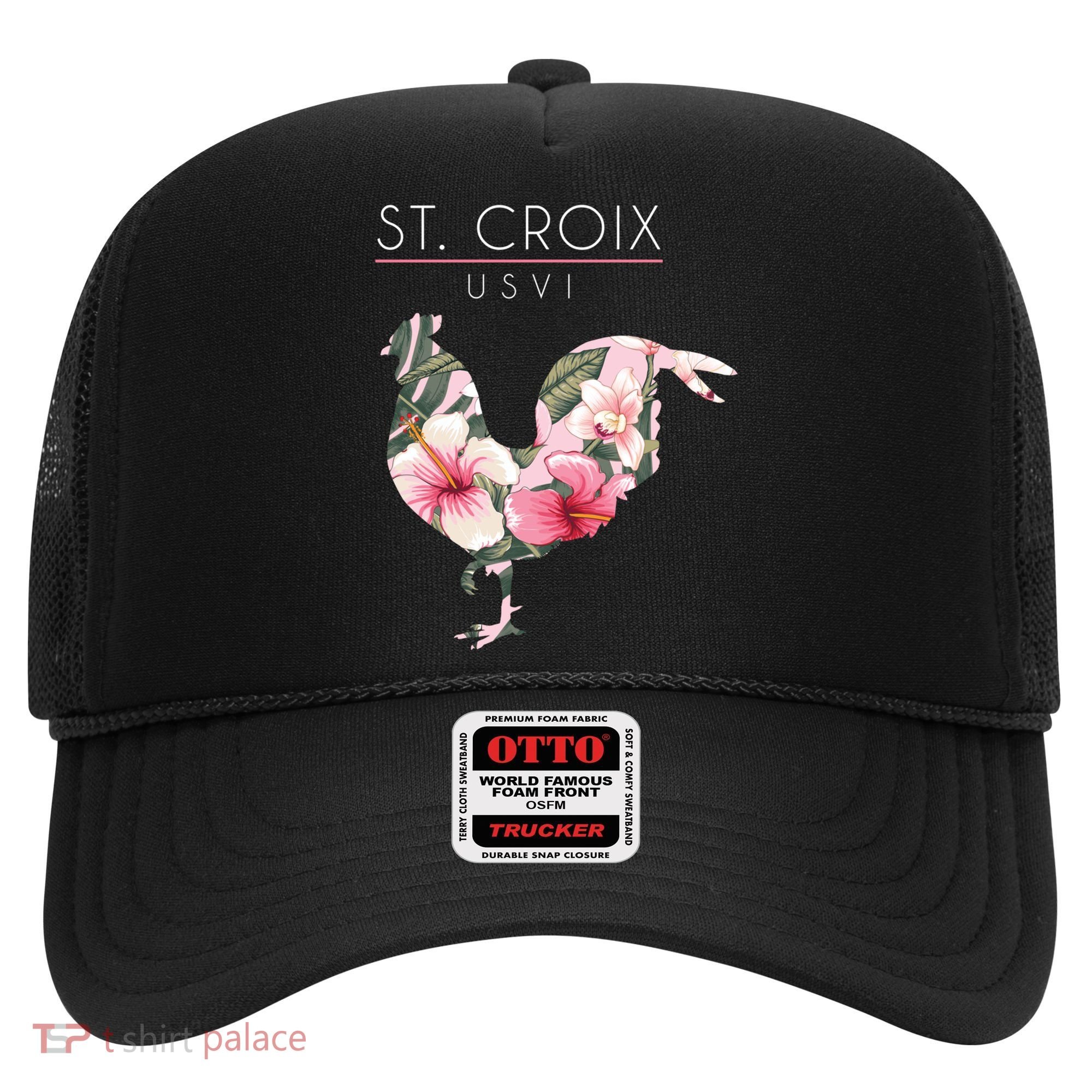 St Croix Usvi Flower Hibiscus Chicken Lover Souvenir Gift Hat