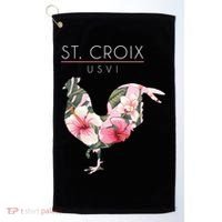 St Croix Usvi Flower Hibiscus Chicken Lover Souvenir Gift Golf Towel thumb 0