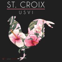 St Croix Usvi Flower Hibiscus Chicken Lover Souvenir Gift Golf Towel thumb 3