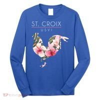 St Croix Usvi Flower Hibiscus Chicken Lover Souvenir Gift Long Sleeve Shirt thumb 0