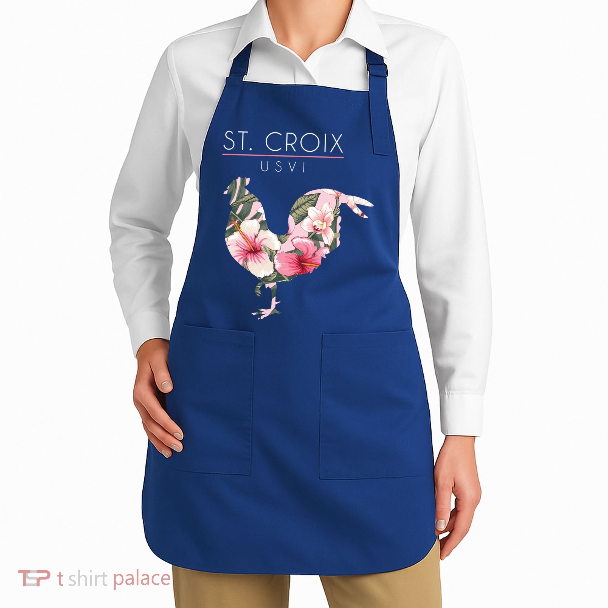 St Croix Usvi Flower Hibiscus Chicken Lover Souvenir Gift Apron
