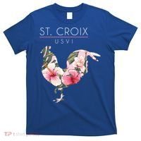 St Croix Usvi Flower Hibiscus Chicken Lover Souvenir Gift T-Shirt thumb 0