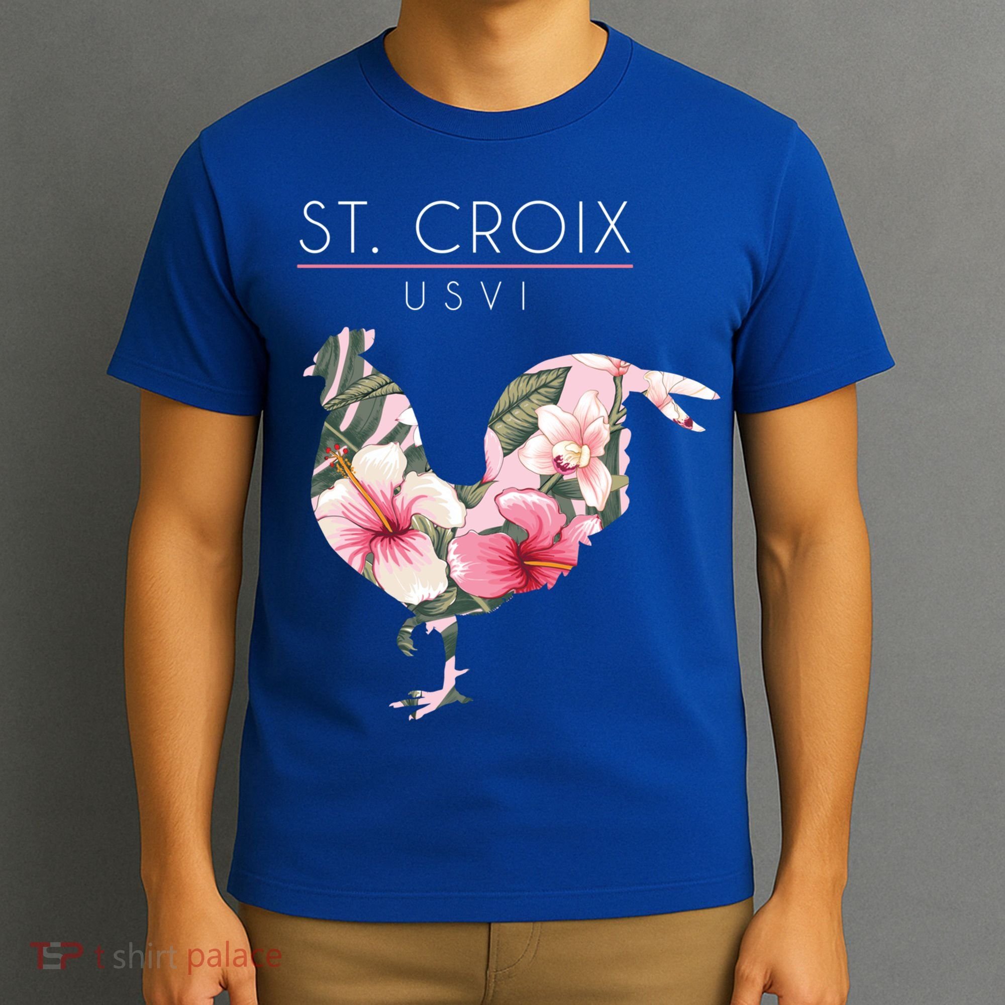 St Croix Usvi Flower Hibiscus Chicken Lover Souvenir Gift T-Shirt