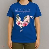 St Croix Usvi Flower Hibiscus Chicken Lover Souvenir Gift T-Shirt thumb 4