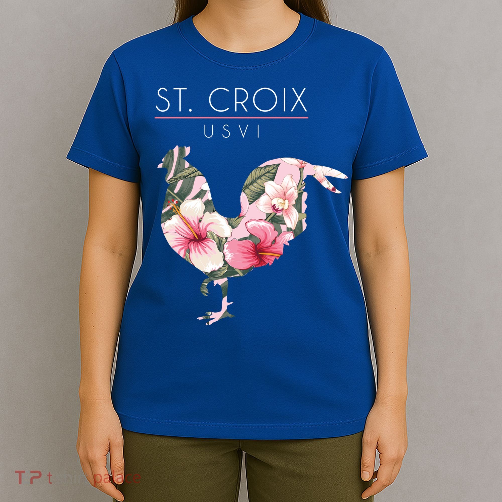 St Croix Usvi Flower Hibiscus Chicken Lover Souvenir Gift T-Shirt