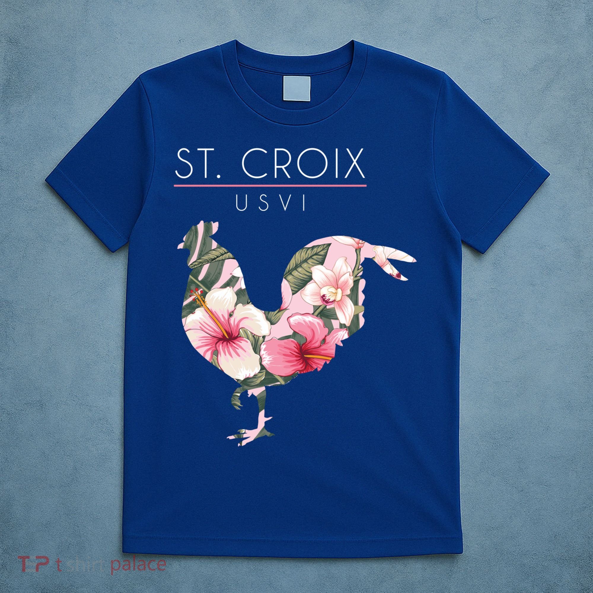 St Croix Usvi Flower Hibiscus Chicken Lover Souvenir Gift T-Shirt