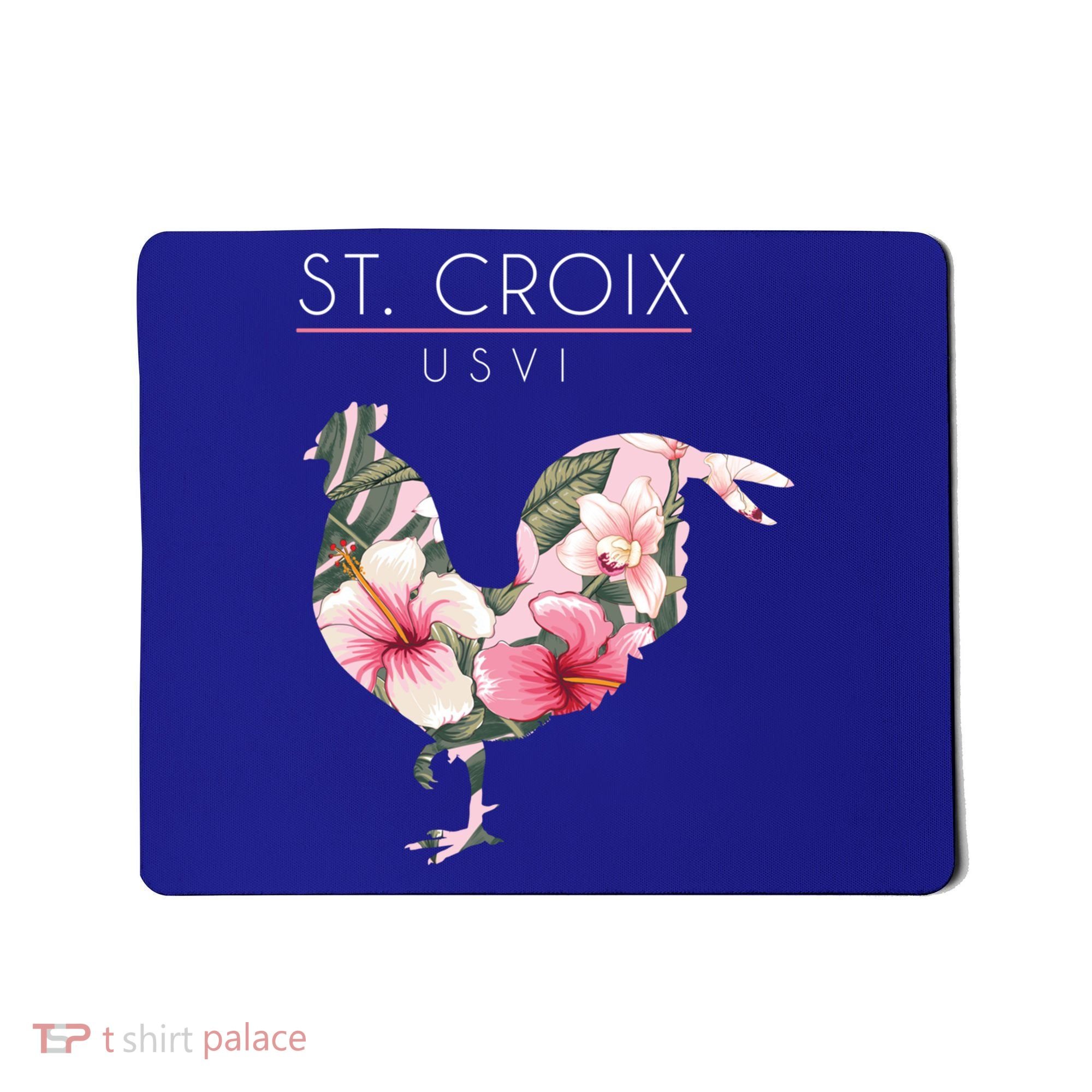 St Croix Usvi Flower Hibiscus Chicken Lover Souvenir Gift Mousepad