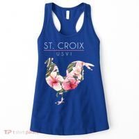 St Croix Usvi Flower Hibiscus Chicken Lover Souvenir Gift Women's Tank Top thumb 0
