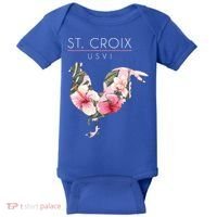 St Croix Usvi Flower Hibiscus Chicken Lover Souvenir Gift Baby Bodysuit thumb 0