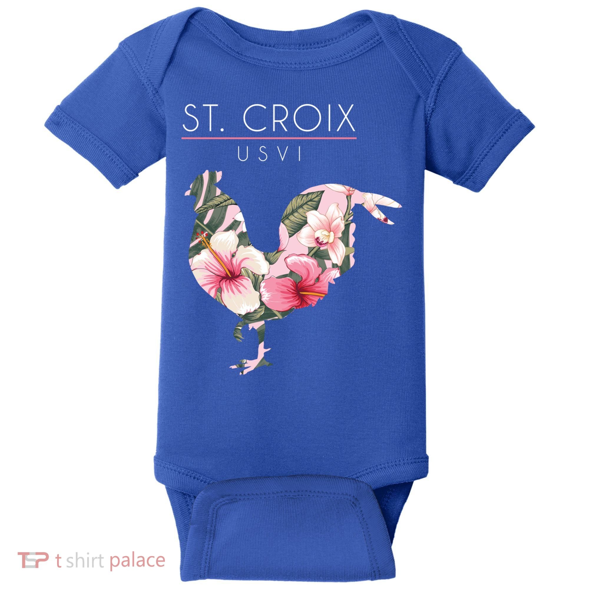St Croix Usvi Flower Hibiscus Chicken Lover Souvenir Gift Baby Bodysuit