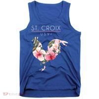 St Croix Usvi Flower Hibiscus Chicken Lover Souvenir Gift Tank Top thumb 0