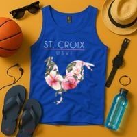 St Croix Usvi Flower Hibiscus Chicken Lover Souvenir Gift Tank Top thumb 4