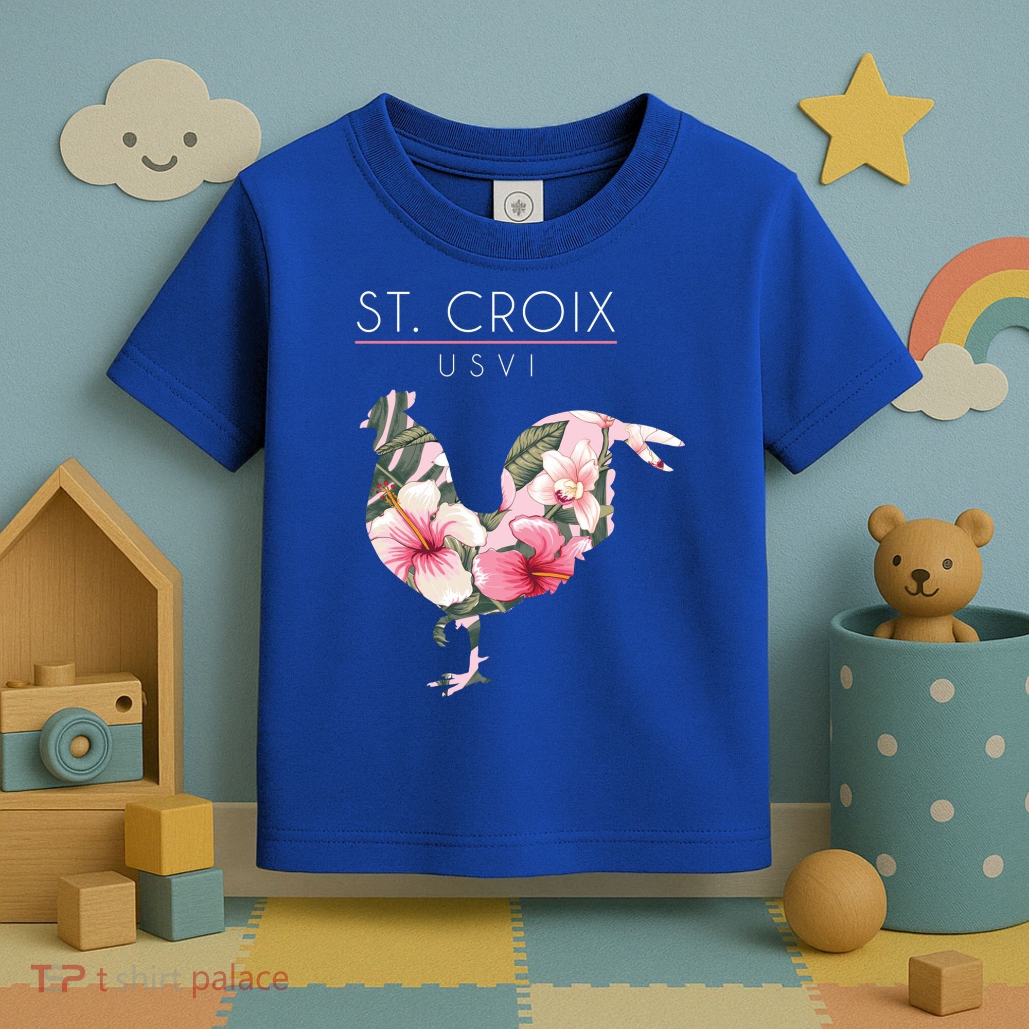 St Croix Usvi Flower Hibiscus Chicken Lover Souvenir Gift Toddler T-Shirt