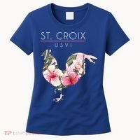 St Croix Usvi Flower Hibiscus Chicken Lover Souvenir Gift Women's T-Shirt thumb 0