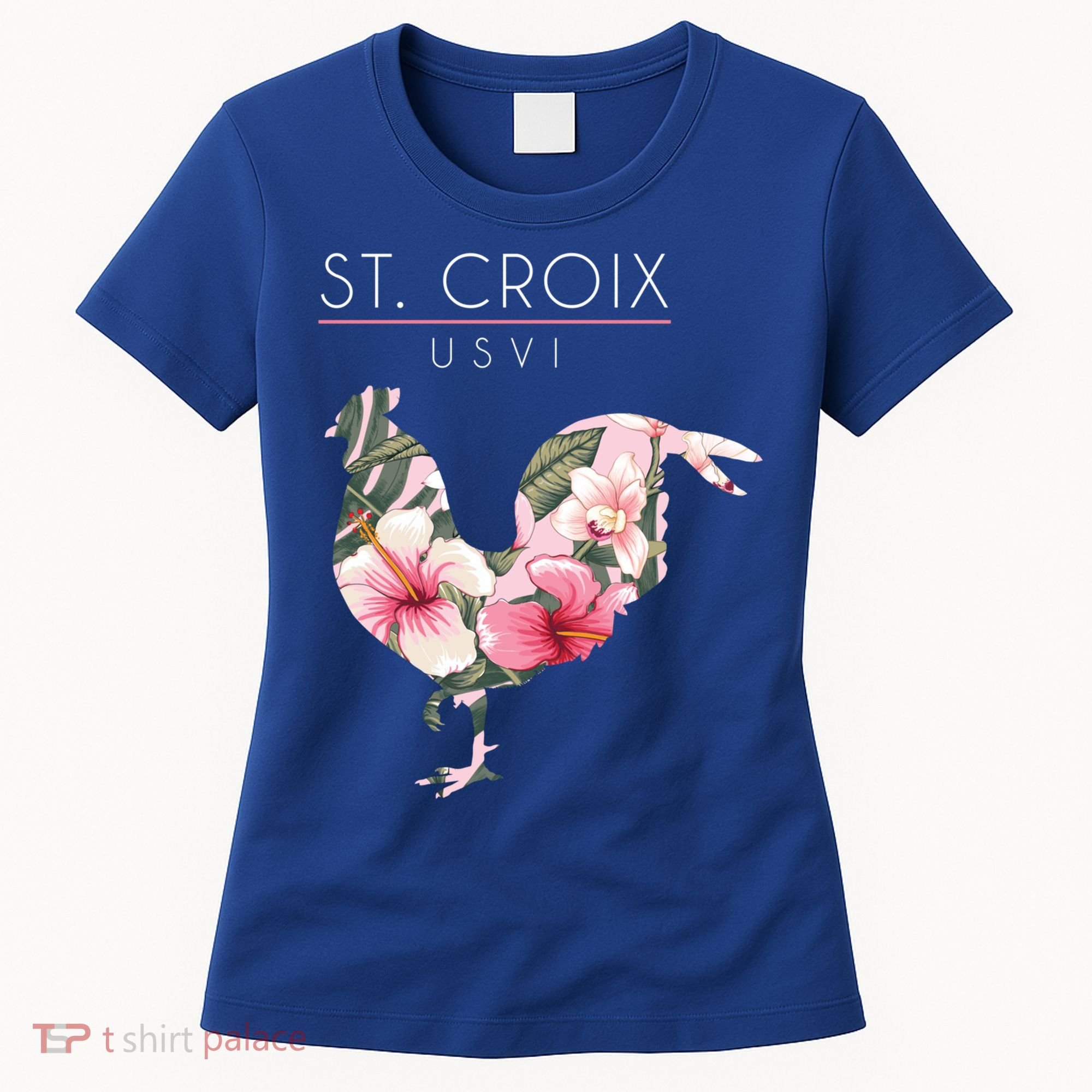 St Croix Usvi Flower Hibiscus Chicken Lover Souvenir Gift Women's T-Shirt