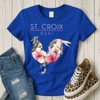 St Croix Usvi Flower Hibiscus Chicken Lover Souvenir Gift Women's T-Shirt thumb 3