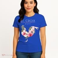 St Croix Usvi Flower Hibiscus Chicken Lover Souvenir Gift Women's T-Shirt thumb 4